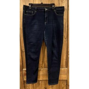Michael Kors Izzy Skinny Denim Jeans Womens 14 Blue Five Pocket Rinse Wash
